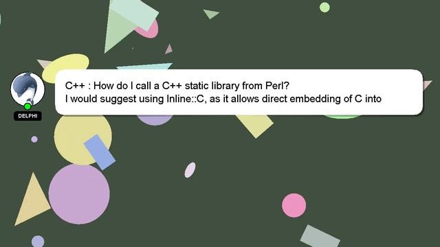 C++ : How do I call a C++ static library from Perl? смотреть онлайн