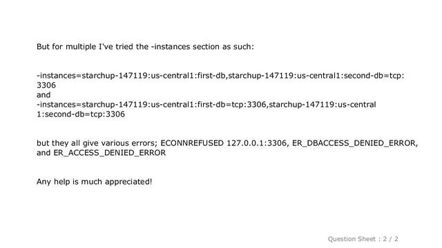 MySQL : Connecting to multiple CloudSQL instances using Cloud sql proxy? смотреть онлайн