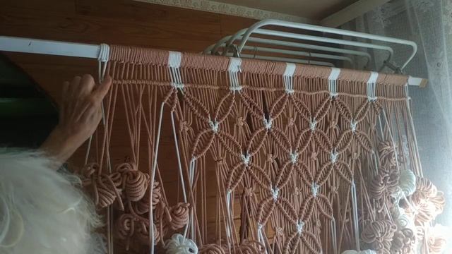 Плетение шторы на дверной проем. Макраме МК #макраме  #плетение #штора_на_дверь