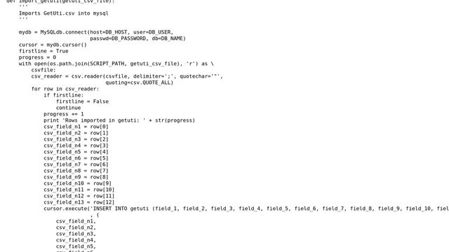 Code Review: Python CSV command line tool to import CSV into MySQL смотреть онлайн