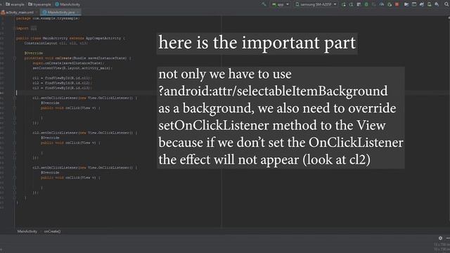 How To Add Ripple Effect Or Click Effect To View | Android Java смотреть онлайн