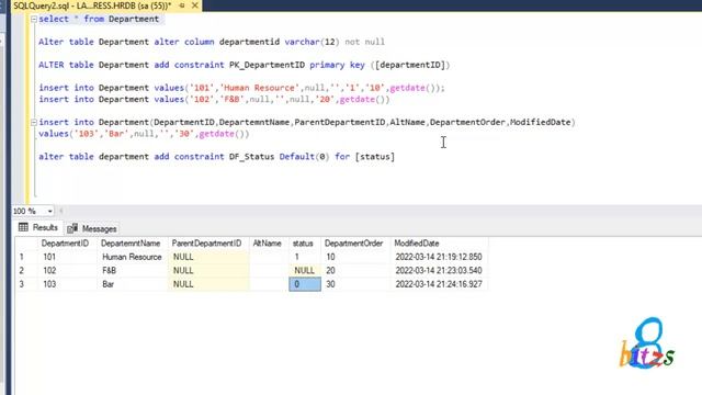 Primary Key & Default Constraint Creation - Part 4 - Basics of Oracle and MS SQL Server смотреть онлайн