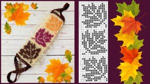 Мочалка крючком "КЛЕНОВЫЙ ЛИСТ"  / Узор по клеточкам