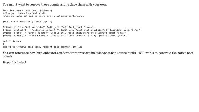 Wordpress: WP_Post_List_Table::get_views - Have post counts account for filters? (2 Solutions!!) смотреть онлайн