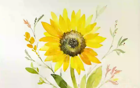 Как нарисовать Подсолнух акварелью смотреть онлайн