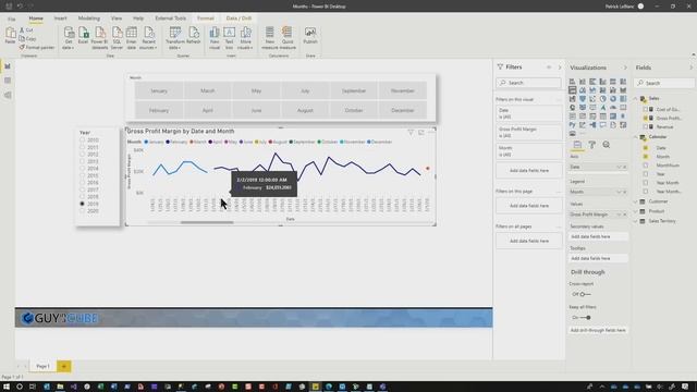 Analyze days from two months on one line chart in Power BI смотреть онлайн