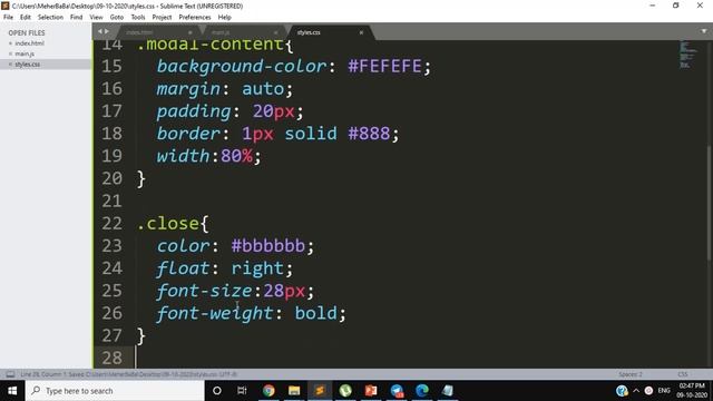 Practical 4: Creation of a Modal Window using HTML, CSS and Javascript смотреть онлайн