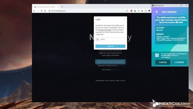 NextColony.io KeyChain Login and Signing a Custom Json смотреть онлайн