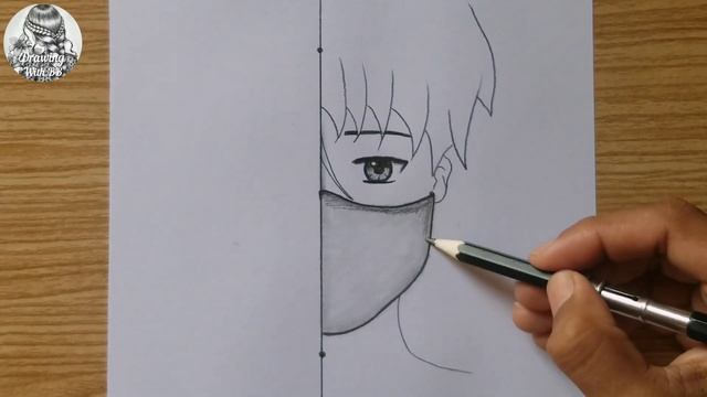 How to draw a Anime Boy with Mask |Easy Anime Drawing step by step| Easy Boy Drawing with Points смотреть онлайн
