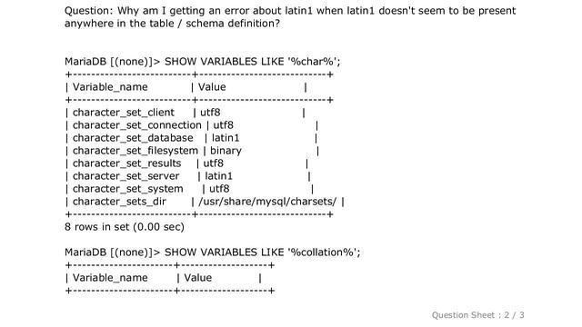 MySQL : COLLATION 'utf8_general_ci' is not valid for CHARACTER SET 'latin1' смотреть онлайн