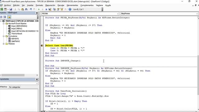 VALIDACION DE DATOS EN EXCEL FORMULARIO VBA [BIEN EXPLICADO] | CONOCIENDO EXCEL смотреть онлайн