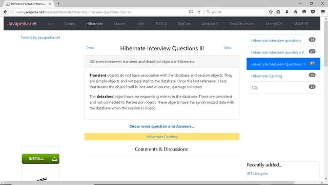 Difference between transient and detached objects in hibernate.
| javapedia.net смотреть онлайн