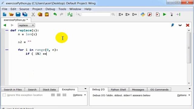 Exercice Python Remplacer les caractères d'index impairs par une dièse смотреть онлайн