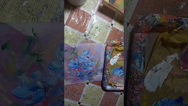 Ночное рисование.Акрил.Картон. смотреть онлайн