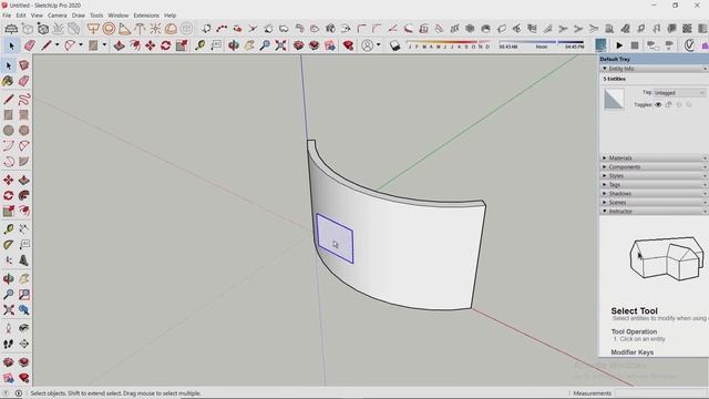 How to cut a hole in curved wall / surface - Sketchup смотреть онлайн