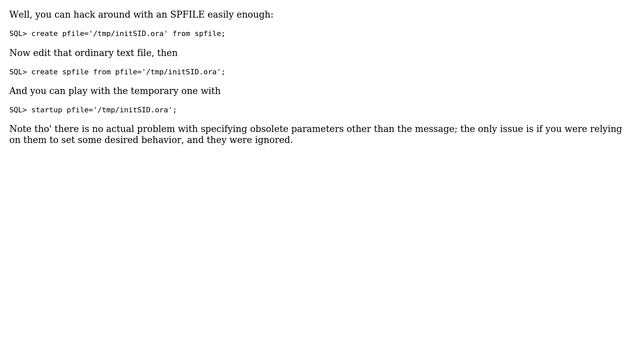 Databases: ORA-32004: obsolete or deprecated parameter(s) specified for RDBMS instance смотреть онлайн
