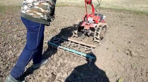 Весенние боронование мотоблоком "АГАТ" 2020