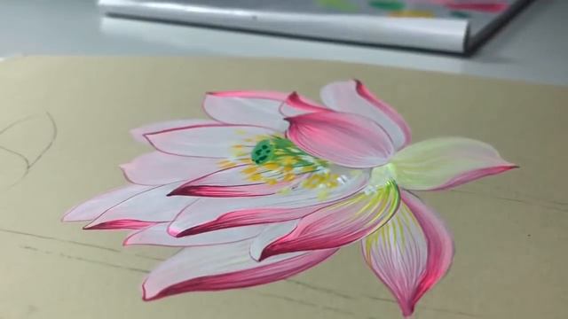 How to Draw & Paint Lotus Flower Step by Step смотреть онлайн