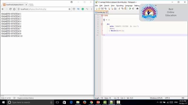 34 Do While Loop In PHP смотреть онлайн