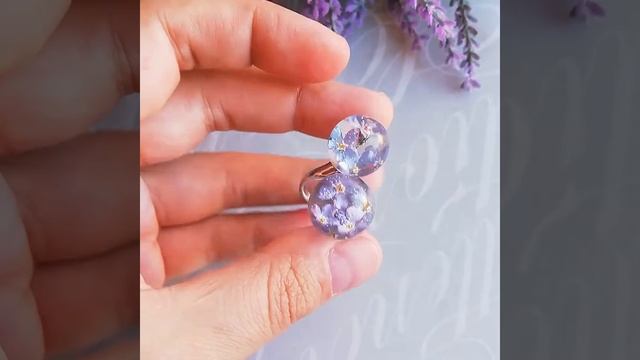 Украшения из эпоксидной смолы BOTANICA. Двойное кольцо с незабудками смотреть онлайн