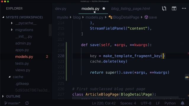 Wagtail CMS: Using the save() method to remove template fragment caching смотреть онлайн