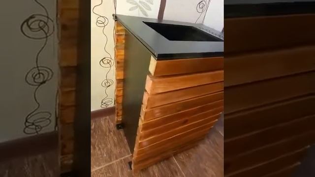 Деревянная  урна-пепельница 