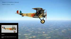 Nieuport 11.C1 Истребитель (Франция). Варианты окраски. Часть-3. Симулятор «Flying Circus – ll».