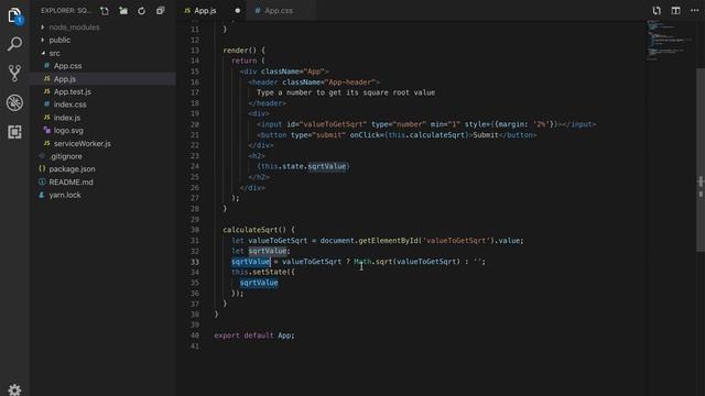 Square root for number using react смотреть онлайн