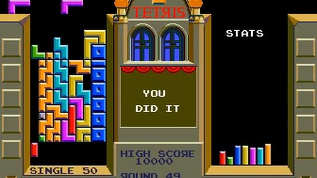Atari Tetris (Arcade) - Gameplay (99 Levels)