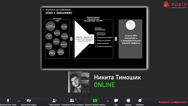 Выступление Никиты Тимошика на ROBIN RPA DAY 2021 смотреть онлайн