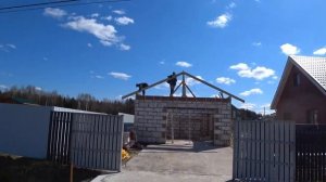 Стропила двухскатной крыши. Коньковый прогон. Стропильная система.