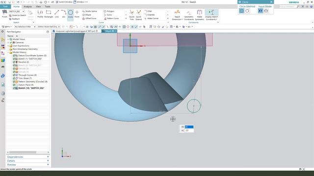 Siemens NX Tutorial for beginners,the wave texture bowlexercise -58 смотреть онлайн