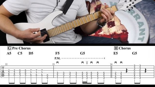 Cherry Pie Guitar Cover (Rhythm) Tabs on Screen | Warrant смотреть онлайн