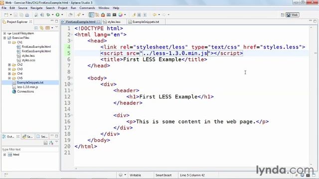 [Lynda.com] CSS с LESS и SASS - 06 - Краткий обзор LESS и Sass смотреть онлайн
