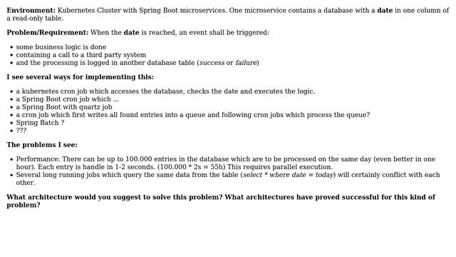 How to implement time triggered batch processing in a K8s/Java Spring Boot environment? смотреть онлайн