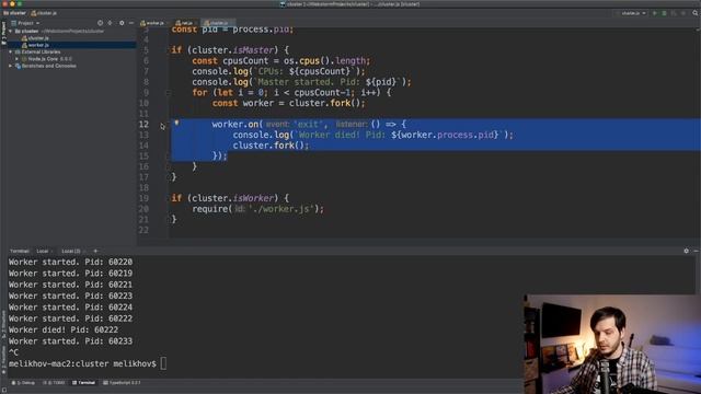 Пишем простой сервер с кластеризацией на Node.js (часть 2) смотреть онлайн