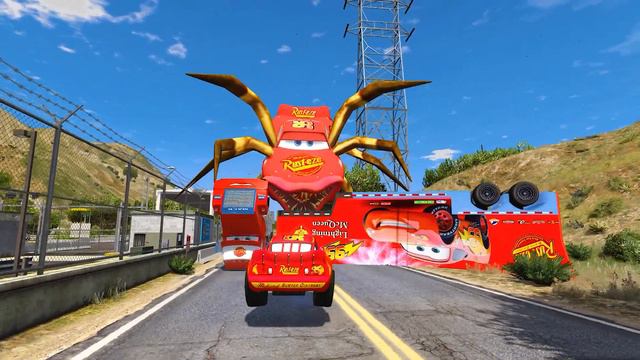 Epic Escape From The Lightning McQueen Eater | McQueen VS McQueen Eater in GTA 5 смотреть онлайн