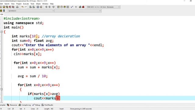How to find max value from an array in C++ || how to calculate sum and average of array elements C+ смотреть онлайн