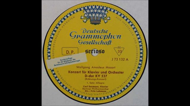 Mozart, Piano Concerto No 26, 1st mov, Carl Seemann смотреть онлайн