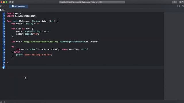 Playgrounds: Read & Write to file смотреть онлайн