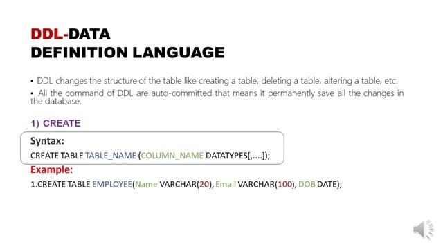 SQL COMMANDS (DDL AND DML) смотреть онлайн