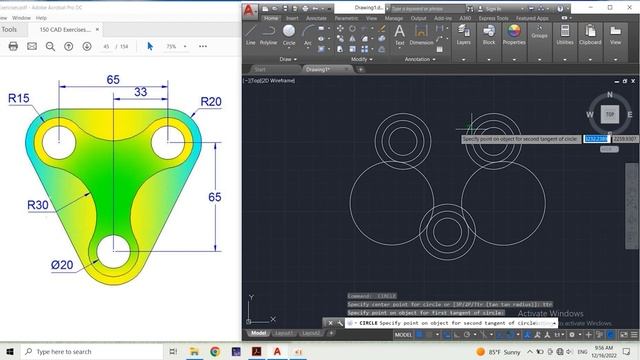 AutoCAD 2D Exercise 25 смотреть онлайн