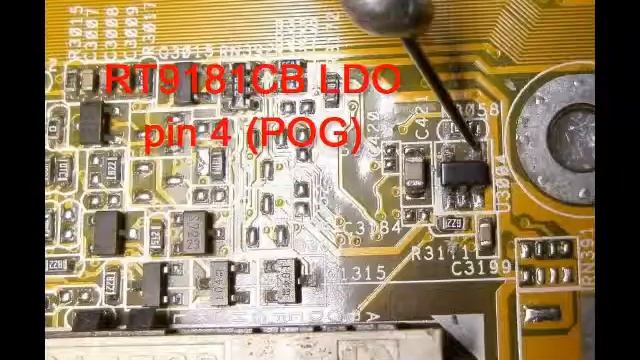 RT9181CB defective no CPU_1.2V_PG signal no vcore (P4S800-MX) -Mainboard repair смотреть онлайн