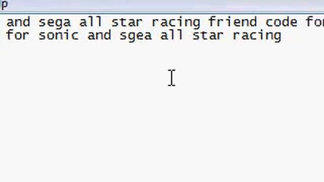 my sonic and sega all star racing friend code for wii 2010 смотреть онлайн