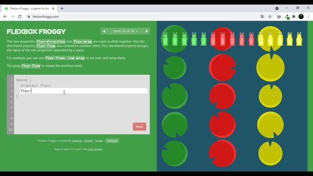 LEVEL 20 | FLEXBOX FROGGY