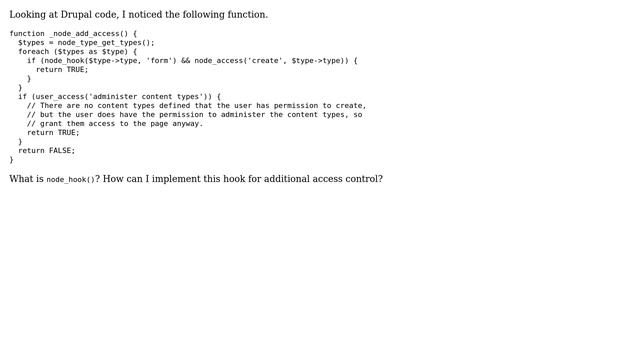 Drupal: How to hook into access control of node/add menu handler? смотреть онлайн
