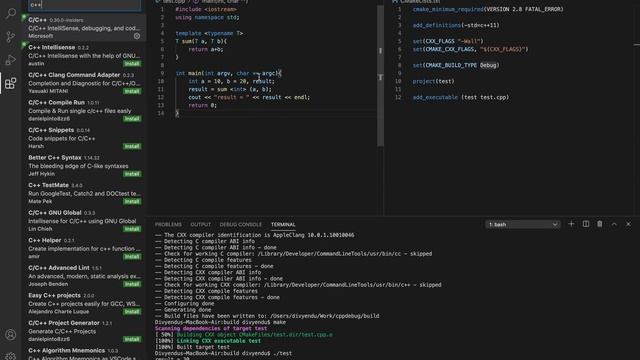 setup Mac OS for C++, CMake development(build+debug) using Visual Studio Code смотреть онлайн