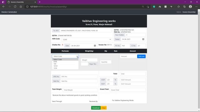 Online Invoice Generator using Django Framework. смотреть онлайн