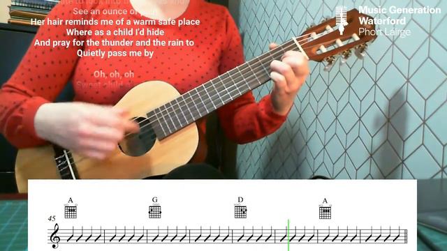 Guitalele Sweet Child of Mine Play Along смотреть онлайн