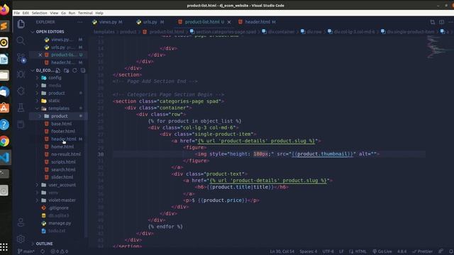 Django Ecommerce Website | Product List View | Part 7 | Django Tutorial смотреть онлайн